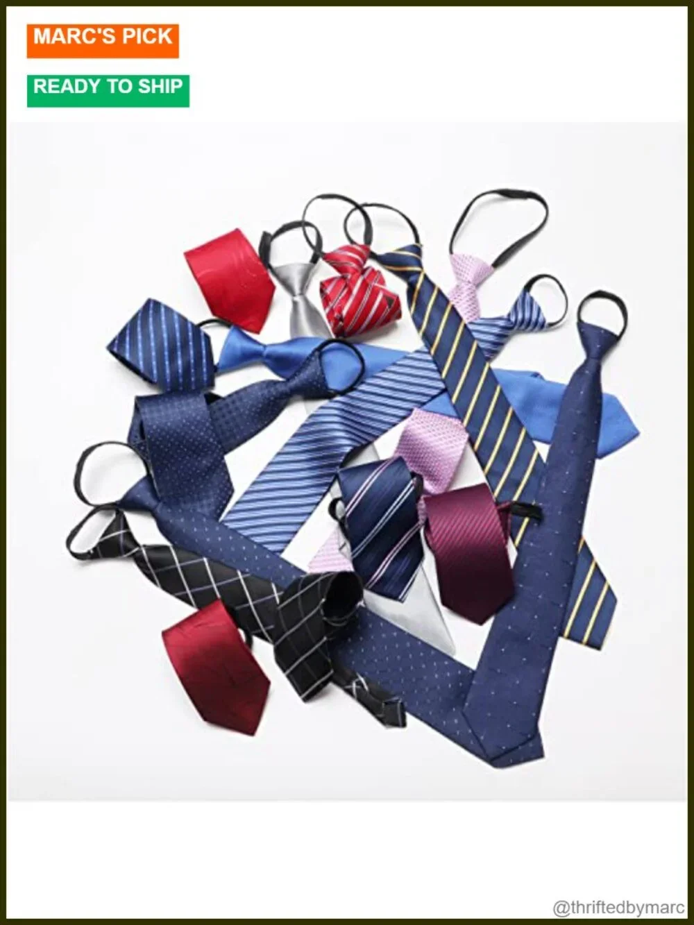 15pcs Assorted Pre-tied Zipper Neckties Set for Men